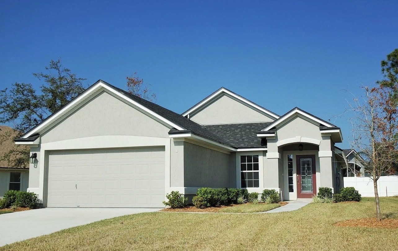Freshly painted single-story home exterior